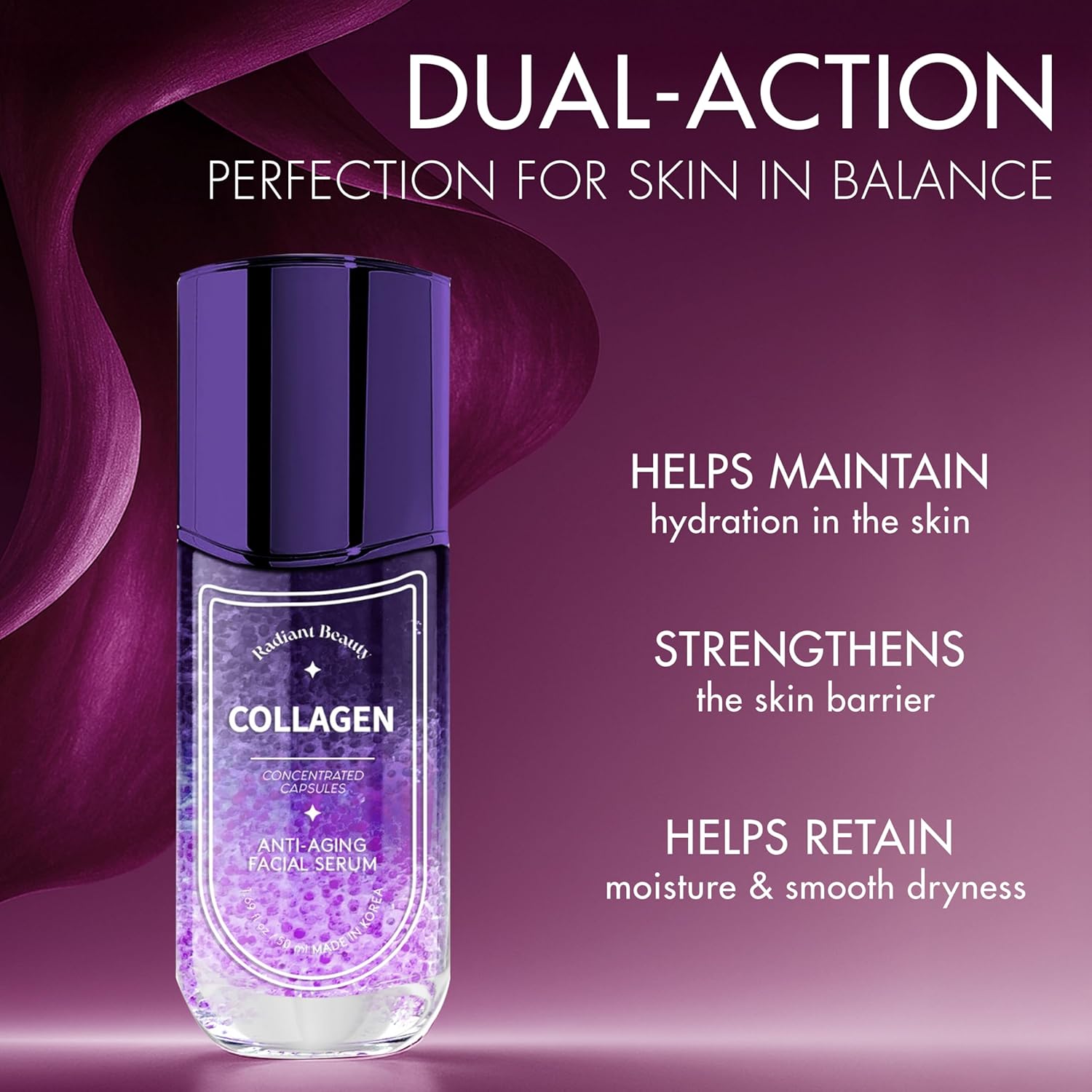 Collagen Anti-Aging Facial Serum - Deeply Moisturizing & Smoothing, Diminishes Dark Spots & Wrinkles - Dermatologist Tested, Korean Skin Care - 50Ml / 1.69 Fl.Oz